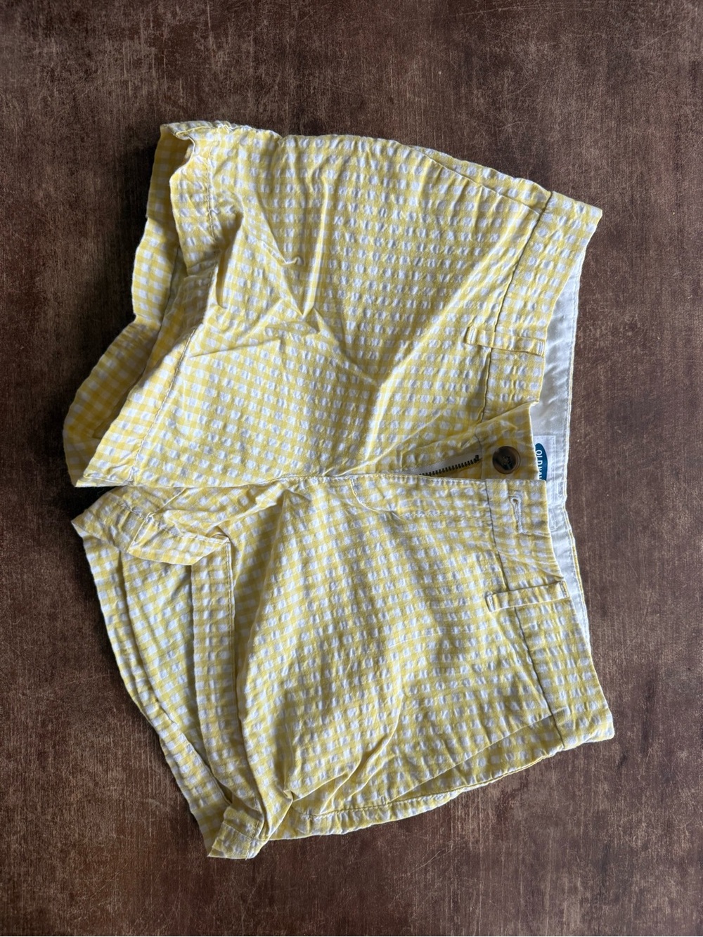Old Navy Yellow and White Gingham Shorts